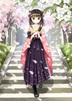 桜と流水の着物と袴 -卒業- （2021年3月作成）