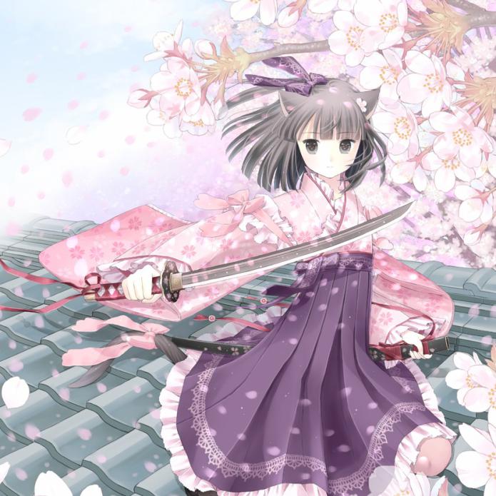 桜吹雪恋心 （さくらふぶきこいごころ) ミニ丈袴ver　（2012年2月作成）