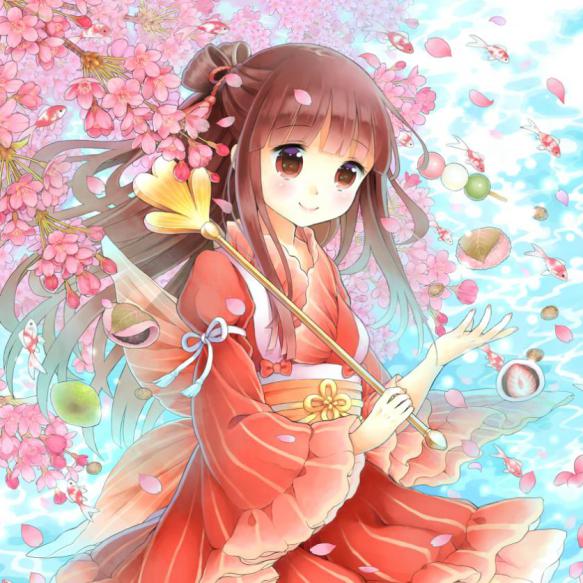 うちの金魚水槽に桜が咲きました　（2020年3月作成）