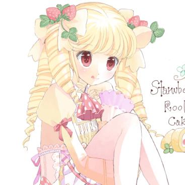 苺のロールケーキ擬人化（オリジナル）　2010年6月作成　drawrのイラストにsaiで加筆