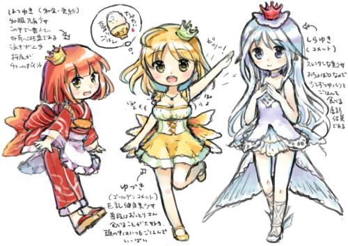うちの金魚擬人化（オリジナル）　2014年6月作成